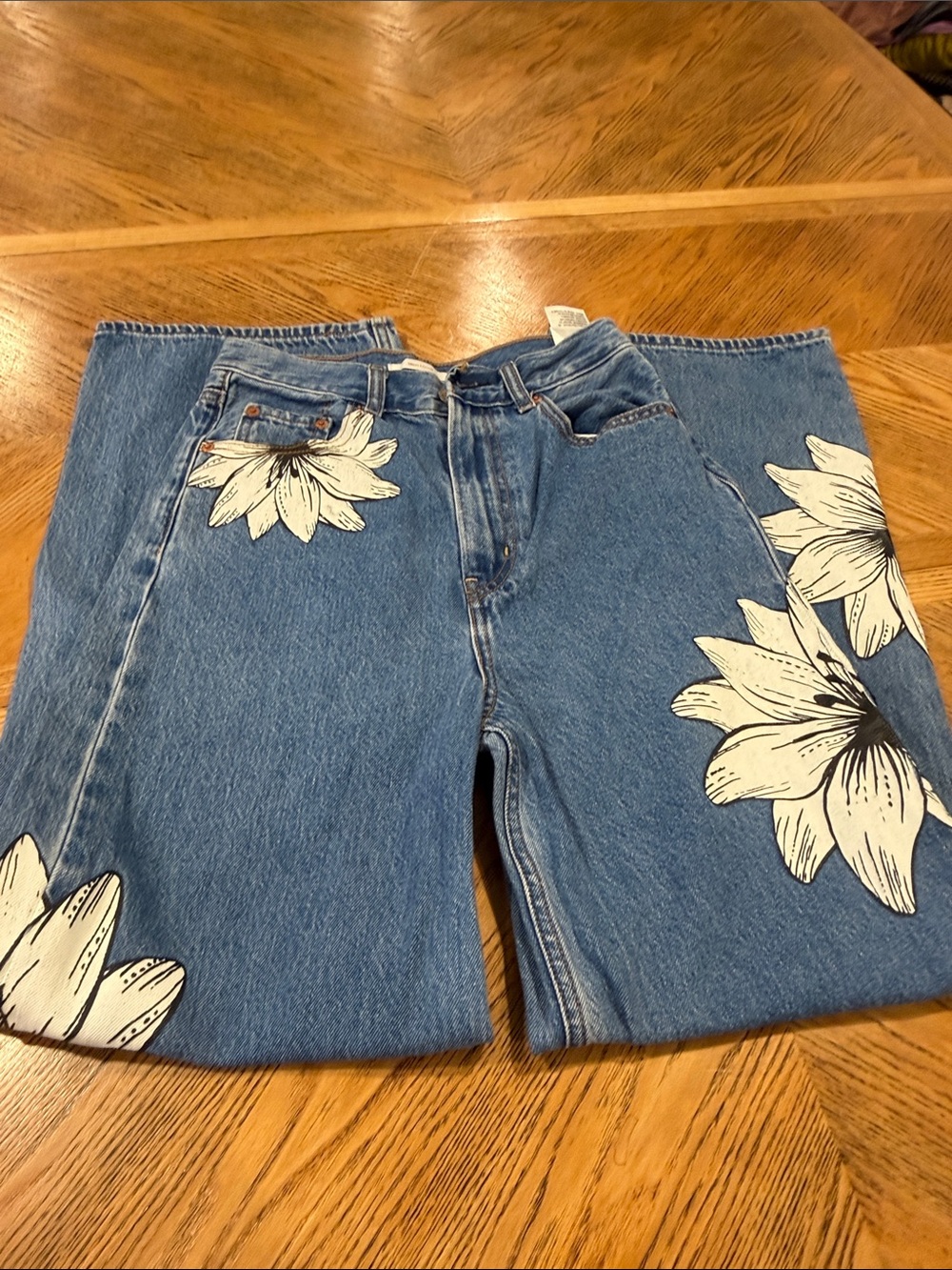 Levi’s x Farm Rio High Loose Floral Lilies Wide Leg Jeans Size 26 90s Boho Colab - Picture 12 of 12